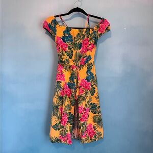 Epic Threads Yellow and Pink Tropical Dress